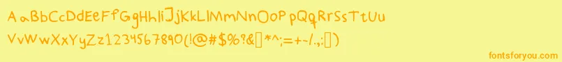 PaddisHandwritten Font – Orange Fonts on Yellow Background