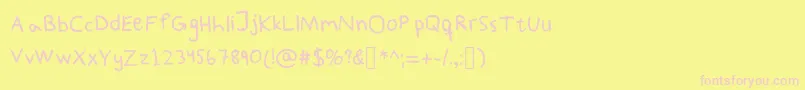 PaddisHandwritten Font – Pink Fonts on Yellow Background