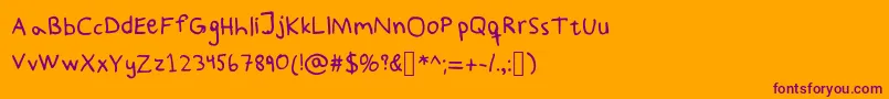PaddisHandwritten Font – Purple Fonts on Orange Background