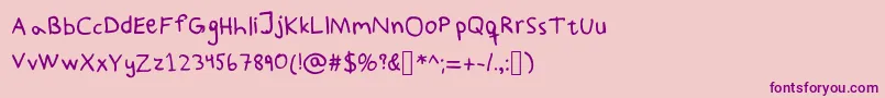 PaddisHandwritten Font – Purple Fonts on Pink Background