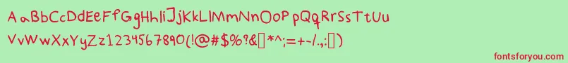 PaddisHandwritten Font – Red Fonts on Green Background