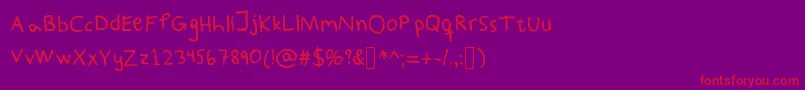 PaddisHandwritten-Schriftart – Rote Schriften auf violettem Hintergrund