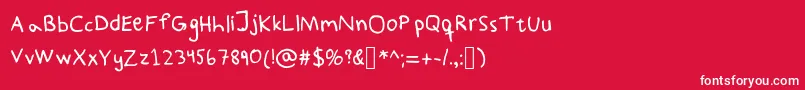 PaddisHandwritten Font – White Fonts on Red Background