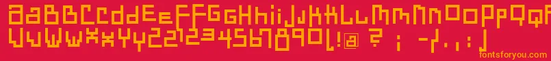 フォントDadastracesBold – 赤い背景にオレンジの文字