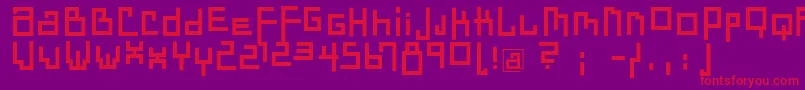 フォントDadastracesBold – 紫の背景に赤い文字
