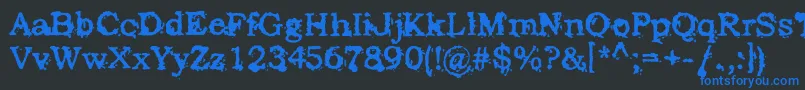 StruckDead Font – Blue Fonts on Black Background