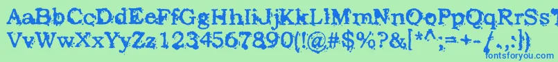 StruckDead Font – Blue Fonts on Green Background