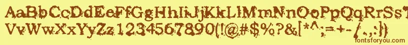 StruckDead Font – Brown Fonts on Yellow Background
