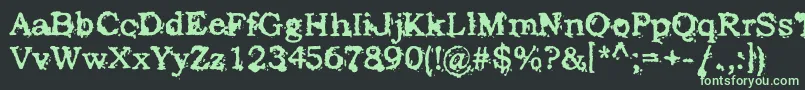 StruckDead Font – Green Fonts on Black Background