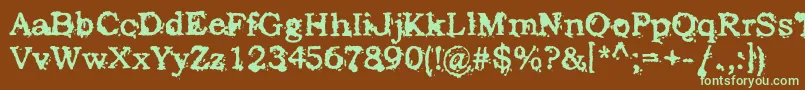StruckDead Font – Green Fonts on Brown Background