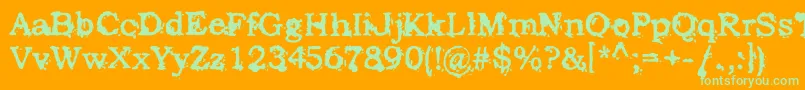 StruckDead Font – Green Fonts on Orange Background