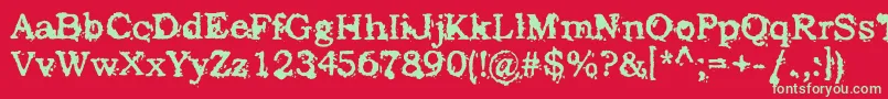 Шрифт StruckDead – зелёные шрифты на красном фоне