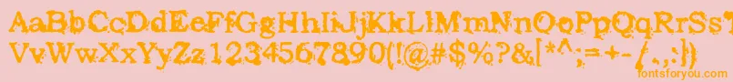 StruckDead Font – Orange Fonts on Pink Background