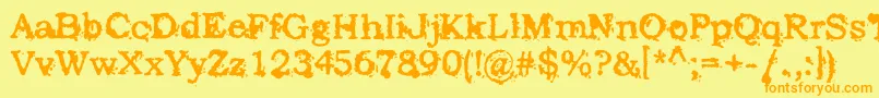 StruckDead Font – Orange Fonts on Yellow Background