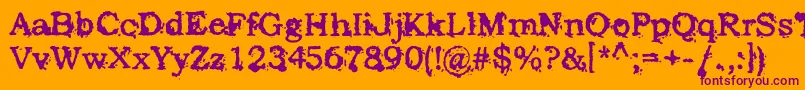 StruckDead Font – Purple Fonts on Orange Background