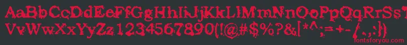 StruckDead-Schriftart – Rote Schriften auf schwarzem Hintergrund