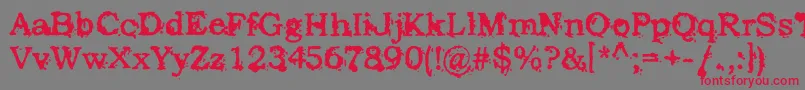 Czcionka StruckDead – czerwone czcionki na szarym tle