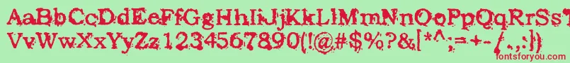StruckDead Font – Red Fonts on Green Background
