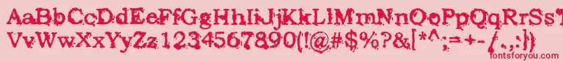 StruckDead Font – Red Fonts on Pink Background