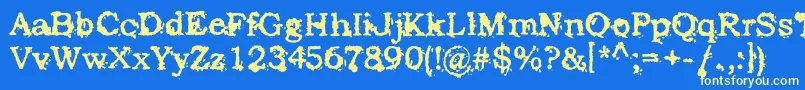 StruckDead Font – Yellow Fonts on Blue Background