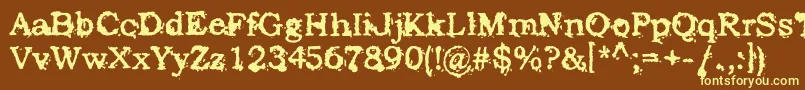 StruckDead Font – Yellow Fonts on Brown Background