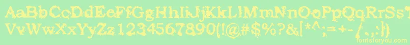 StruckDead Font – Yellow Fonts on Green Background