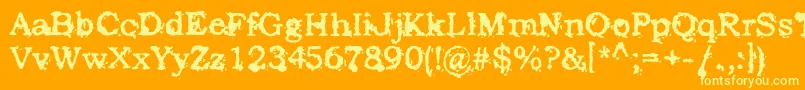 StruckDead Font – Yellow Fonts on Orange Background