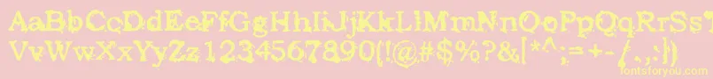 StruckDead Font – Yellow Fonts on Pink Background