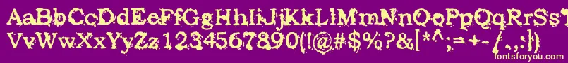 StruckDead Font – Yellow Fonts on Purple Background