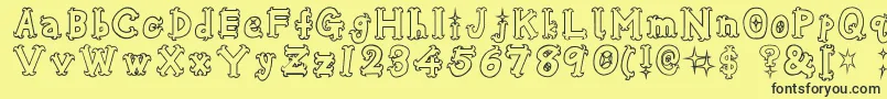 OshareHonenuki Font – Black Fonts on Yellow Background