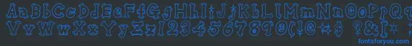 OshareHonenuki Font – Blue Fonts on Black Background