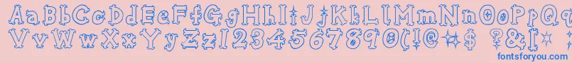 OshareHonenuki Font – Blue Fonts on Pink Background