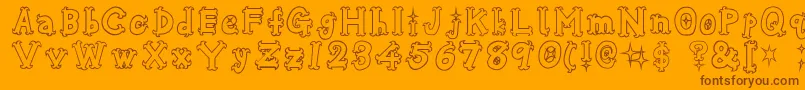 OshareHonenuki Font – Brown Fonts on Orange Background