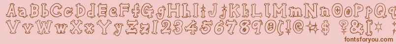 OshareHonenuki Font – Brown Fonts on Pink Background