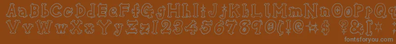 OshareHonenuki Font – Gray Fonts on Brown Background