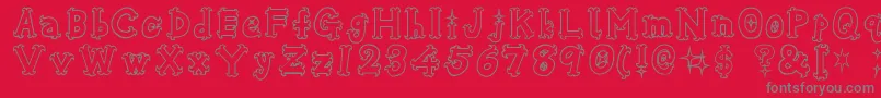 OshareHonenuki Font – Gray Fonts on Red Background