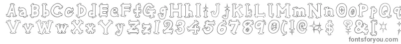 フォントOshareHonenuki – 白い背景に灰色の文字