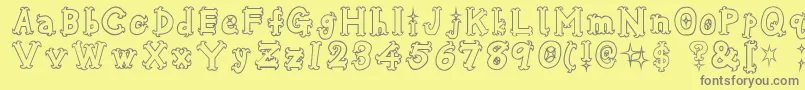 OshareHonenuki Font – Gray Fonts on Yellow Background