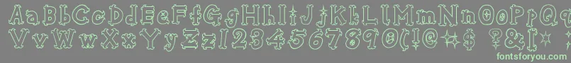 OshareHonenuki Font – Green Fonts on Gray Background