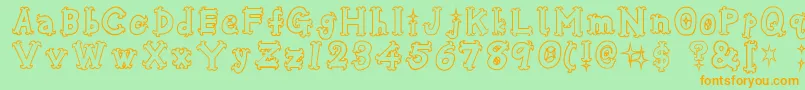 More about OshareHonenuki Font OshareHonenuki Font – Orange Fonts on Green Background