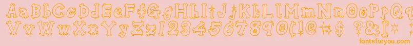 OshareHonenuki Font – Orange Fonts on Pink Background