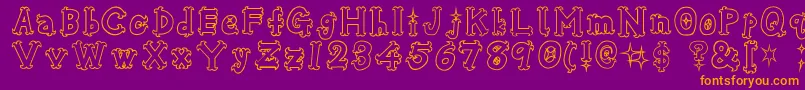 OshareHonenuki Font – Orange Fonts on Purple Background