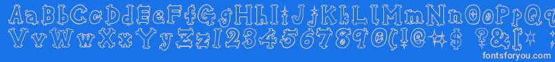 OshareHonenuki Font – Pink Fonts on Blue Background