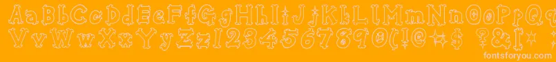 OshareHonenuki Font – Pink Fonts on Orange Background