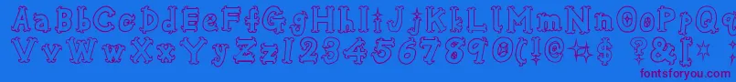 OshareHonenuki Font – Purple Fonts on Blue Background