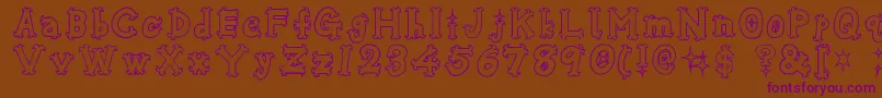 OshareHonenuki Font – Purple Fonts on Brown Background