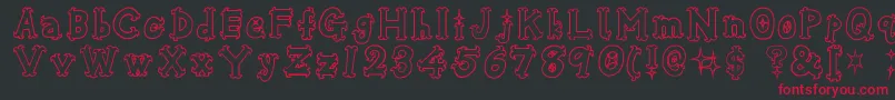 OshareHonenuki Font – Red Fonts on Black Background