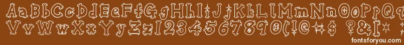 OshareHonenuki Font – White Fonts on Brown Background