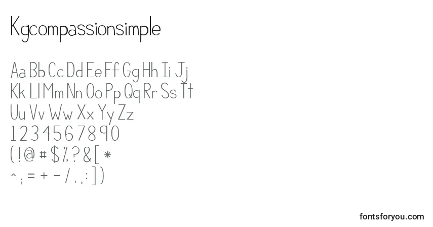 Шрифт Kgcompassionsimple – алфавит, цифры, специальные символы
