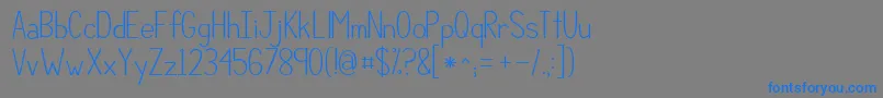 フォントKgcompassionsimple – 灰色の背景に青い文字